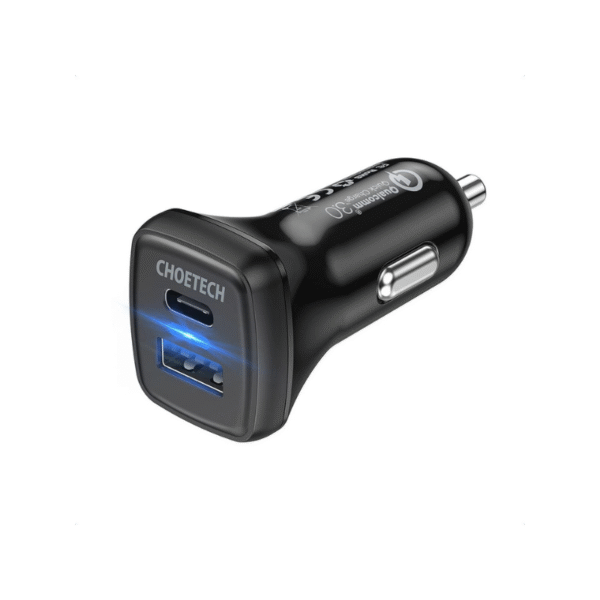 Choetech QC 3.0+ PD 20w Car Charger, Black