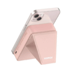 ⁦MOMAX IP121P Q.Mag Power 15 Magnetic Wireless Battery Pack with Stand 10000mAh Pink شاحن وايرلس ماكسيف مع ستاند موماكس⁩ - الصورة ⁦3⁩