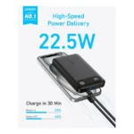 ⁦Anker Power Bank , 10000 mAh 3 Ports , Black , A1257P11⁩ - الصورة ⁦2⁩