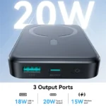 ⁦JOYROOM JR-W020 10000mAh 20W Magnetic Wireless Power Bank Compatible with MagSafe Battery Pack - Black⁩ - الصورة ⁦3⁩