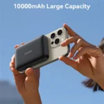 ⁦JOYROOM JR-W020 10000mAh 20W Magnetic Wireless Power Bank Compatible with MagSafe Battery Pack - Black⁩ - الصورة ⁦4⁩